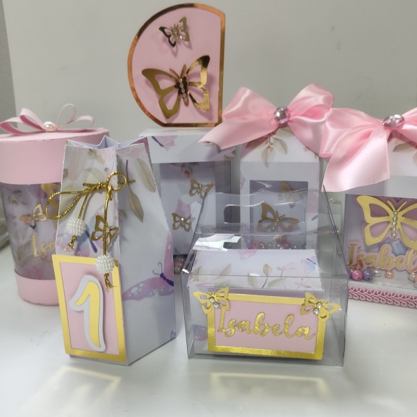 Kit 30 personalizados de Luxo Jardim das Borboletas