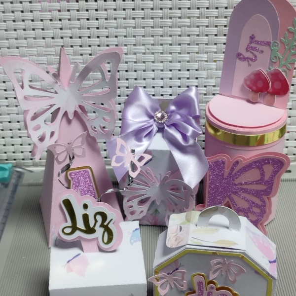 Kit 30 personalizados Jardim das Borboletas