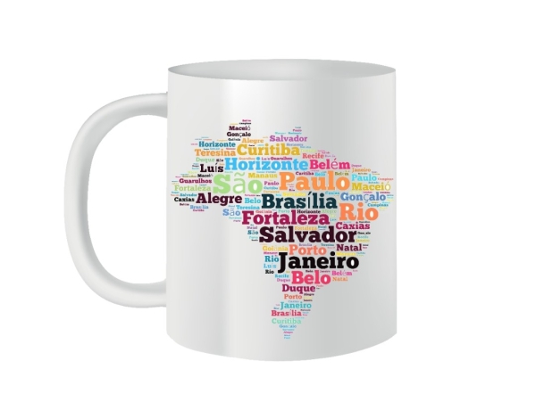 Caneca Branca de Cerâmica Personalizadas