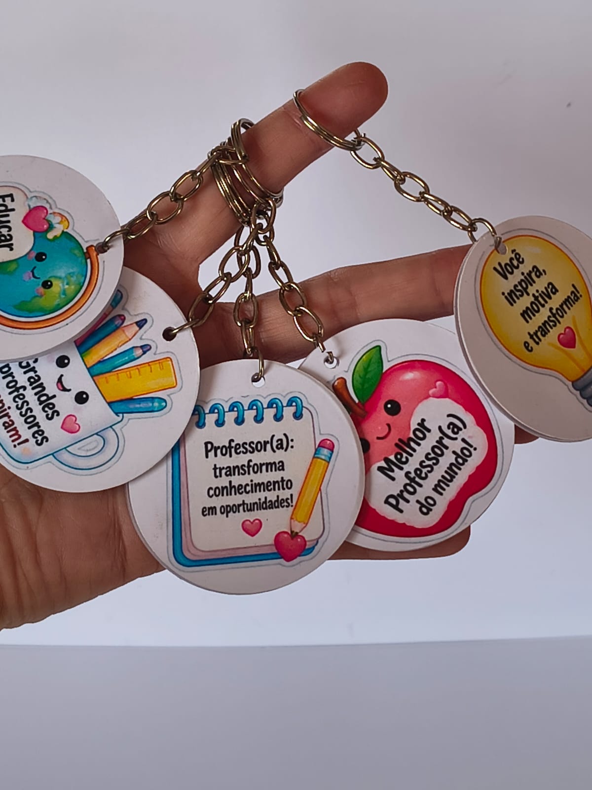 Kit 5 Chaveiros em acrílico personalizado Dia dos professores - Imagem 4