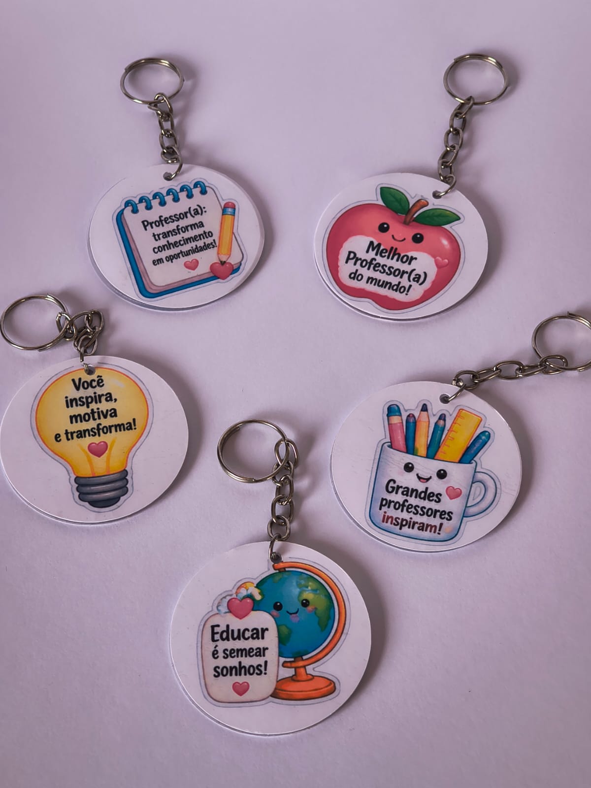 Kit 5 Chaveiros em acrílico personalizado Dia dos professores - Imagem 11